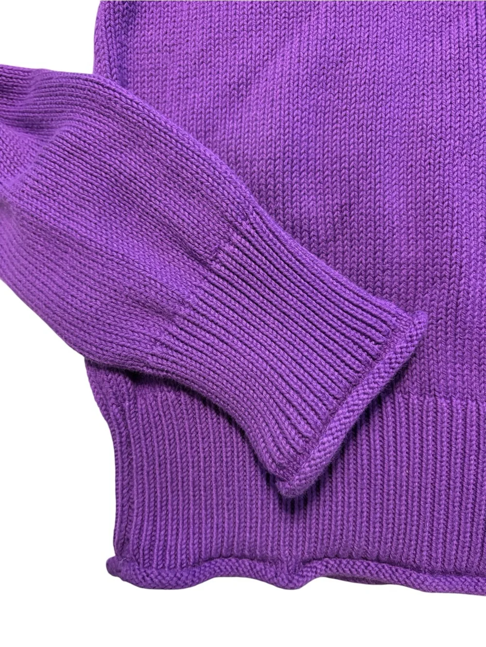 J. Crew Cotton Rollneck Sweater S Purple Summer Preppy Layering Over Shoulder